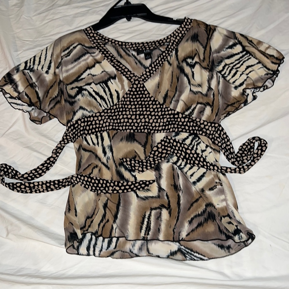 Womens animal print with long strings in front